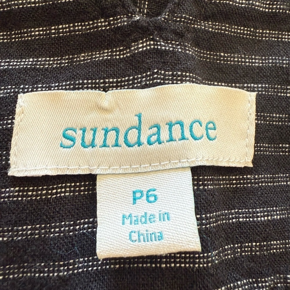 Sundance Amelia Stripe Trouser Linen Blend Pants in Size P6 - Picture 7 of 11